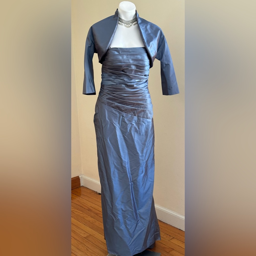 JS Collections Ruched Evening Gown & Jacket Sz 8